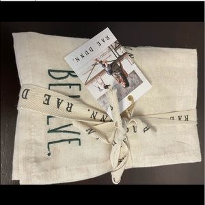 NWT Set of 4 Embroidered Rae Dunn Napkins B M F S